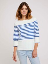 gestreiftes Langarmshirt - Frauen - horizontal blue white stripe gestreiftes Langarmshirt - Frauen - horizontal blue white stripe - 1 - TOM TAILOR Denim