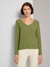 Weicher Pullover mit V-Ausschnitt - Frauen - moss green Weicher Pullover mit V-Ausschnitt - Frauen - moss green - 1 - TOM TAILOR Denim