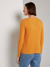 Weicher Pullover mit V-Ausschnitt - Frauen - orange yellow Weicher Pullover mit V-Ausschnitt - Frauen - orange yellow - 2 - TOM TAILOR Denim