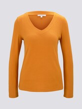 Weicher Pullover mit V-Ausschnitt - Frauen - orange yellow Weicher Pullover mit V-Ausschnitt - Frauen - orange yellow - 7 - TOM TAILOR Denim