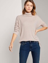 Meliertes Rollkragenshirt - Frauen - cozy beige melange Meliertes Rollkragenshirt - Frauen - cozy beige melange - 5 - TOM TAILOR Denim