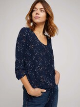 Bluse mit V-Ausschnitt - Frauen - blue dot print Bluse mit V-Ausschnitt - Frauen - blue dot print - 5 - TOM TAILOR Denim