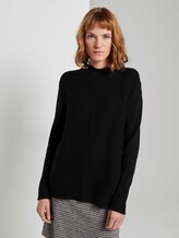 Strukturierter Pullover - Frauen - Deep Black Strukturierter Pullover - Frauen - Deep Black - 1 - TOM TAILOR