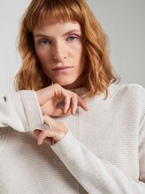 Strukturierter Pullover - Frauen - desert sand melange Strukturierter Pullover - Frauen - desert sand melange - 9 - TOM TAILOR