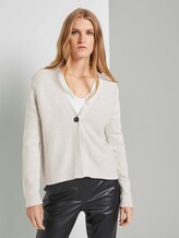 Strukturierter Baumwoll Cardigan - Frauen - desert sand melange Strukturierter Baumwoll Cardigan - Frauen - desert sand melange - 1 - TOM TAILOR