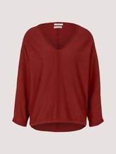 Loose Fit Pullover mit LENZING™ ECOVERO™ - Frauen - dark maroon red Loose Fit Pullover mit LENZING™ ECOVERO™ - Frauen - dark maroon red - 7 - TOM TAILOR