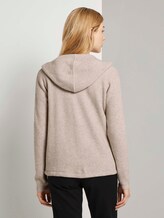 Ripp-Strickjacke mit Kapuze - Frauen - desert sand melange Ripp-Strickjacke mit Kapuze - Frauen - desert sand melange - 2 - TOM TAILOR