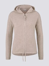Ripp-Strickjacke mit Kapuze - Frauen - desert sand melange Ripp-Strickjacke mit Kapuze - Frauen - desert sand melange - 7 - TOM TAILOR