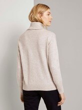 Rollkragenpullover mit Zopfmuster - Frauen - desert sand melange Rollkragenpullover mit Zopfmuster - Frauen - desert sand melange - 2 - TOM TAILOR