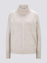 Rollkragenpullover mit Zopfmuster - Frauen - desert sand melange Rollkragenpullover mit Zopfmuster - Frauen - desert sand melange - 7 - TOM TAILOR