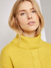 Rollkragenpullover mit Zopfmuster - Frauen - california sand melange Rollkragenpullover mit Zopfmuster - Frauen - california sand melange - 9 - TOM TAILOR