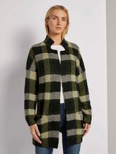 Karierter Strickmantel - Frauen - black yellow check knitted Karierter Strickmantel - Frauen - black yellow check knitted - 1 - TOM TAILOR