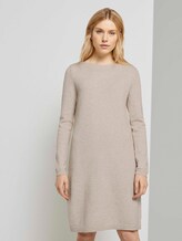 Strickkleid mit U-Boot-Ausschnitt - Frauen - desert sand melange Strickkleid mit U-Boot-Ausschnitt - Frauen - desert sand melange - 1 - TOM TAILOR