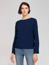 Losse blouse met knoopsluiting - Vrouwen - Real Navy Blue Losse blouse met knoopsluiting - Vrouwen - Real Navy Blue - 1 - TOM TAILOR Denim