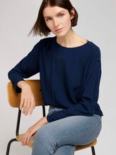 Losse blouse met knoopsluiting - Vrouwen - Real Navy Blue Losse blouse met knoopsluiting - Vrouwen - Real Navy Blue - 5 - TOM TAILOR Denim