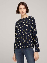 Lockere Bluse mit Knopfleisten - Frauen - navy flower alloverprint Lockere Bluse mit Knopfleisten - Frauen - navy flower alloverprint - 1 - TOM TAILOR Denim