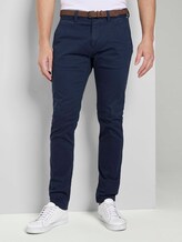 Gemusterte Chino Hose mit Gürtel - Männer - navy minimal tonal design Gemusterte Chino Hose mit Gürtel - Männer - navy minimal tonal design - 1 - TOM TAILOR