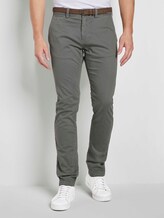 Gemusterte Chino Hose mit Gürtel - Männer - grey navy minimal design Gemusterte Chino Hose mit Gürtel - Männer - grey navy minimal design - 1 - TOM TAILOR