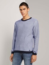 Strukturierter Pullover - Männer - navy white arc design Strukturierter Pullover - Männer - navy white arc design - 1 - TOM TAILOR Denim