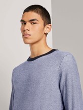 Strukturierter Pullover - Männer - navy white arc design Strukturierter Pullover - Männer - navy white arc design - 10 - TOM TAILOR Denim