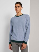 Strukturierter Pullover - Männer - green white arc design Strukturierter Pullover - Männer - green white arc design - 1 - TOM TAILOR Denim