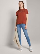 T-Shirt mit Spitze - Frauen - Rust Orange T-Shirt mit Spitze - Frauen - Rust Orange - 3 - TOM TAILOR Denim