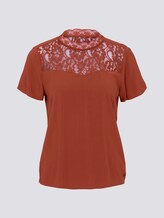 T-Shirt mit Spitze - Frauen - Rust Orange T-Shirt mit Spitze - Frauen - Rust Orange - 7 - TOM TAILOR Denim