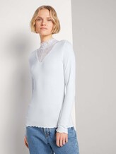 Langarmshirt mit Spitze - Frauen - Off White Langarmshirt mit Spitze - Frauen - Off White - 1 - TOM TAILOR Denim