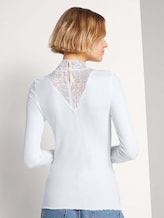 Langarmshirt mit Spitze - Frauen - Off White Langarmshirt mit Spitze - Frauen - Off White - 2 - TOM TAILOR Denim