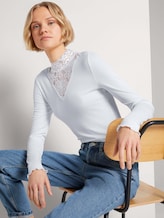 Langarmshirt mit Spitze - Frauen - Off White Langarmshirt mit Spitze - Frauen - Off White - 5 - TOM TAILOR Denim