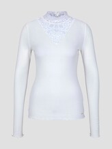 Langarmshirt mit Spitze - Frauen - Off White Langarmshirt mit Spitze - Frauen - Off White - 7 - TOM TAILOR Denim
