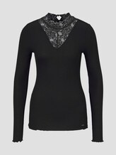 Langarmshirt mit Spitze - Frauen - Deep Black Langarmshirt mit Spitze - Frauen - Deep Black - 7 - TOM TAILOR Denim