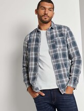 Kariertes Hemd mit Brusttasche - Männer - indigo washed check Kariertes Hemd mit Brusttasche - Männer - indigo washed check - 5 - TOM TAILOR