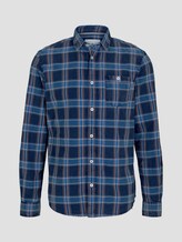 Kariertes Hemd mit Brusttasche - Männer - blue indigo washed shirt Kariertes Hemd mit Brusttasche - Männer - blue indigo washed shirt - 7 - TOM TAILOR