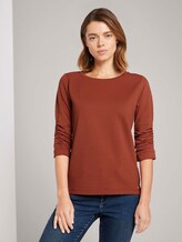 Strukturiertes Sweatshirt - Frauen - Rust Orange Strukturiertes Sweatshirt - Frauen - Rust Orange - 1 - TOM TAILOR Denim