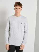 Gemustertes Sweatshirt - Männer - grey triangle stripe print Gemustertes Sweatshirt - Männer - grey triangle stripe print - 1 - TOM TAILOR Denim