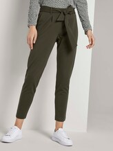 Loose Fit Hose mit Bindegürtel - Frauen - Dark Rosin Green Loose Fit Hose mit Bindegürtel - Frauen - Dark Rosin Green - 1 - TOM TAILOR
