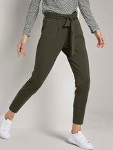 Loose Fit Hose mit Bindegürtel - Frauen - Dark Rosin Green Loose Fit Hose mit Bindegürtel - Frauen - Dark Rosin Green - 10 - TOM TAILOR