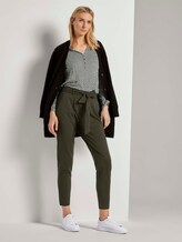 Loose Fit Hose mit Bindegürtel - Frauen - Dark Rosin Green Loose Fit Hose mit Bindegürtel - Frauen - Dark Rosin Green - 3 - TOM TAILOR