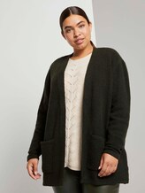 Curvy - Boucle Cardigan mit Taschen - Frauen - Dark Rosin Green Curvy - Boucle Cardigan mit Taschen - Frauen - Dark Rosin Green - 1 - My True Me