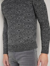 Troyer Pullover mit Strukturmuster - Männer - black white grey mouline Troyer Pullover mit Strukturmuster - Männer - black white grey mouline - 10 - TOM TAILOR