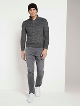 Troyer Pullover mit Strukturmuster - Männer - black white grey mouline Troyer Pullover mit Strukturmuster - Männer - black white grey mouline - 3 - TOM TAILOR