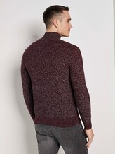 Troyer Pullover met getextureerd patroon - Mannen - purple black grey mouline Troyer Pullover met getextureerd patroon - Mannen - purple black grey mouline - 2 - TOM TAILOR