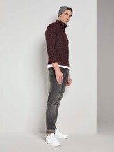 Troyer Pullover met getextureerd patroon - Mannen - purple black grey mouline Troyer Pullover met getextureerd patroon - Mannen - purple black grey mouline - 3 - TOM TAILOR