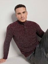 Troyer Pullover met getextureerd patroon - Mannen - purple black grey mouline Troyer Pullover met getextureerd patroon - Mannen - purple black grey mouline - 5 - TOM TAILOR