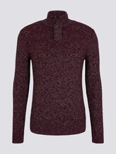 Troyer Pullover met getextureerd patroon - Mannen - purple black grey mouline Troyer Pullover met getextureerd patroon - Mannen - purple black grey mouline - 7 - TOM TAILOR