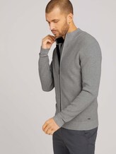 Strickjacke mit Seide - Männer - Light Soft Grey Melange Strickjacke mit Seide - Männer - Light Soft Grey Melange - 5 - TOM TAILOR