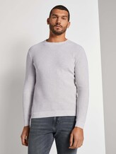 Strickpullover mit Seide - Männer - Light Medium Grey Melange Strickpullover mit Seide - Männer - Light Medium Grey Melange - 1 - TOM TAILOR