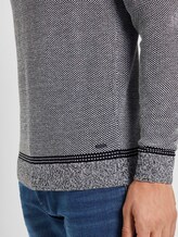 Fein gemusterter Pullover - Männer - black white birdseye jacquard Fein gemusterter Pullover - Männer - black white birdseye jacquard - 10 - TOM TAILOR