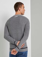 Fein gemusterter Pullover - Männer - black white birdseye jacquard Fein gemusterter Pullover - Männer - black white birdseye jacquard - 2 - TOM TAILOR